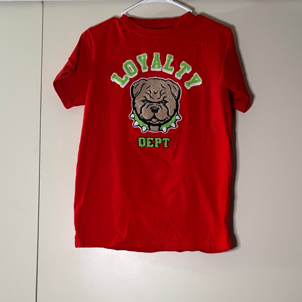 Balmain Red Kids Short Sleeve Tee